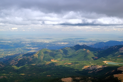 Photo taken for the top of Pikes Peak, CO