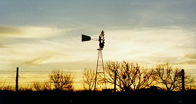 Sunrise with a windmill